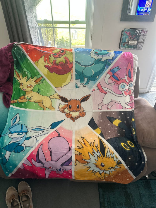 Eeveelution wheel blanket - MorkhaosTCG